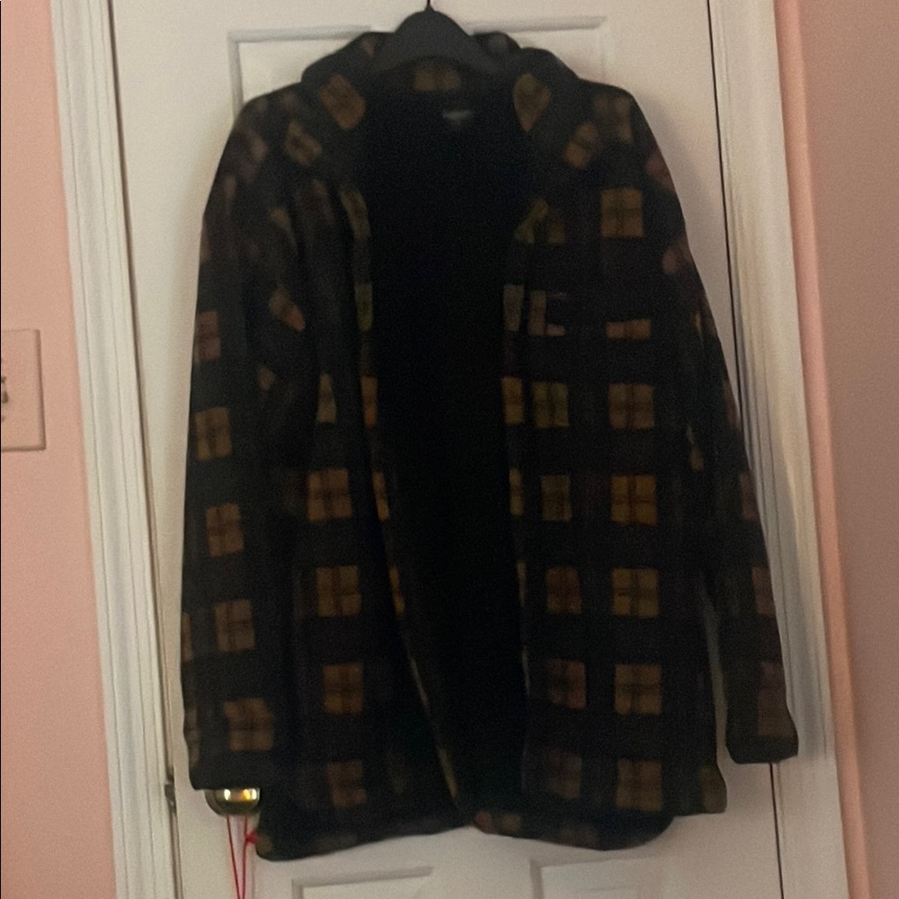 Cuddl Duds Black and Brown Teddy Jacket Cozy Winter Essential